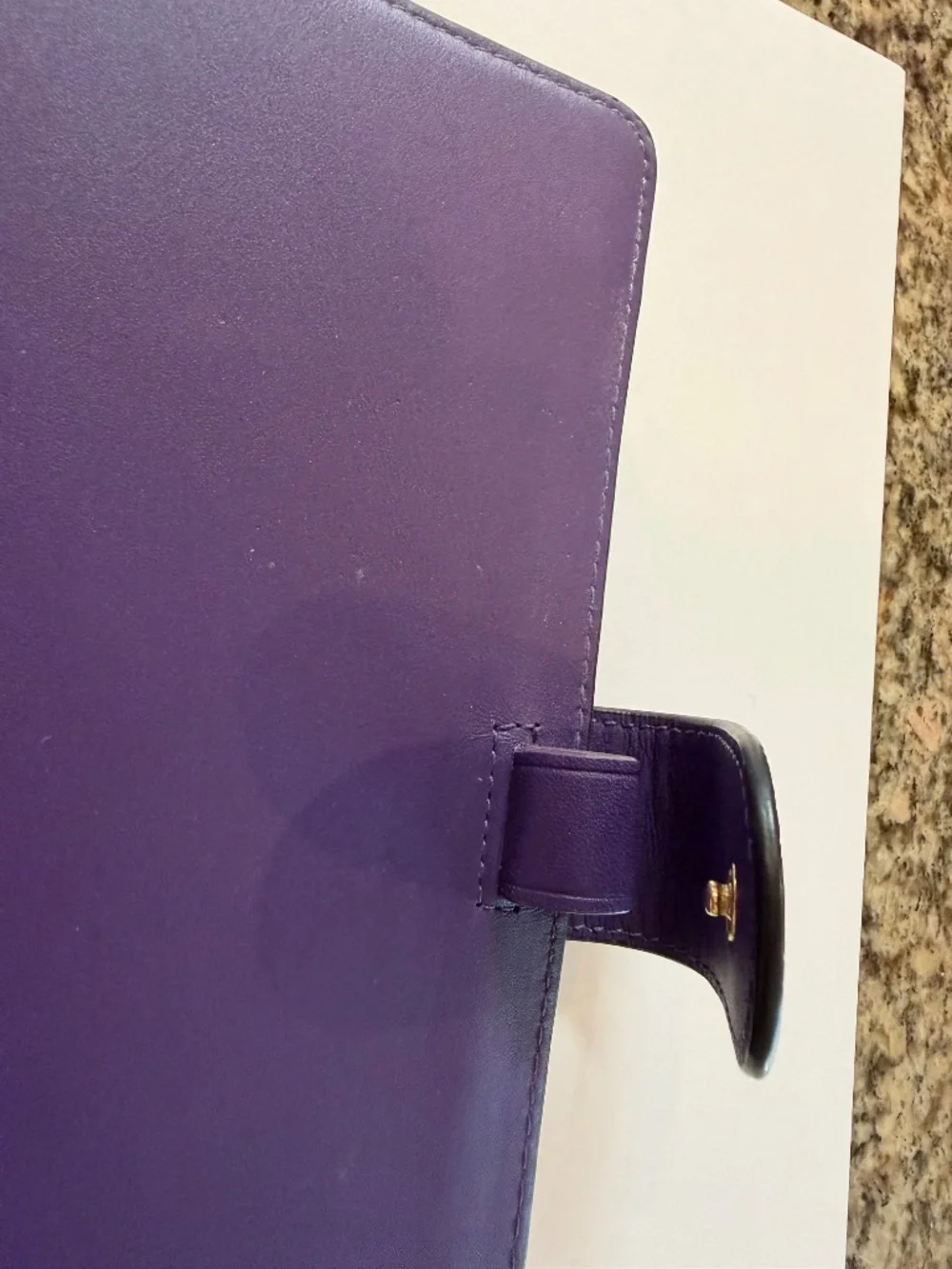 Deep purple pebbled leather Coach Planner